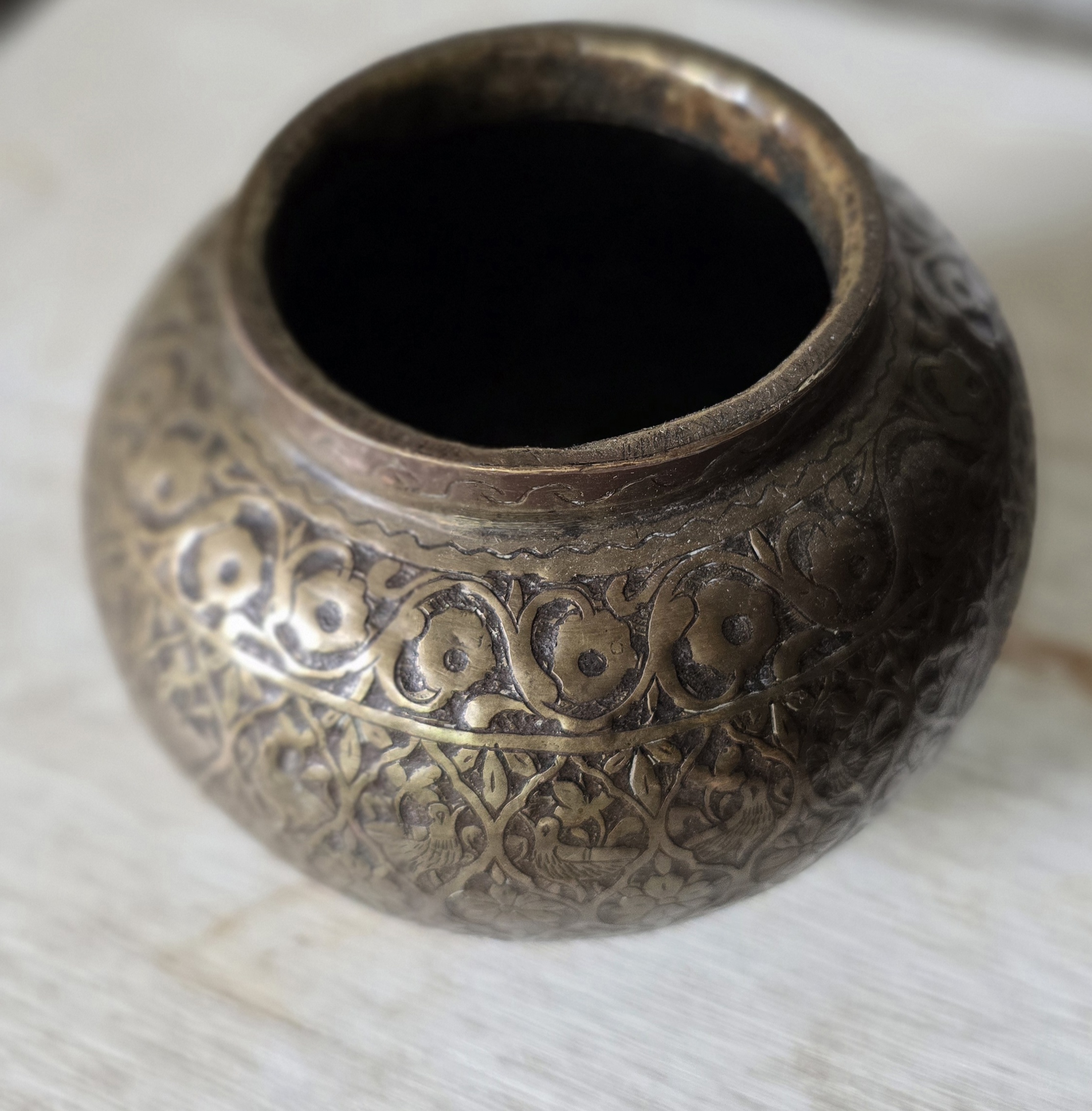 Brass bowl, 19th century, Iran